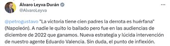 Canciller Álvaro Leyva se atribuye