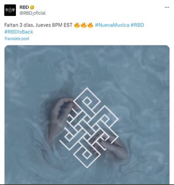 Rebelde estrenará nueva canción.
(@RBD_oficial)