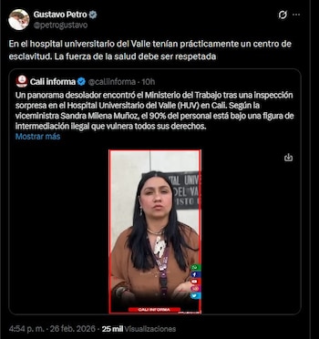 El presidente Gustavo Petro denuncia