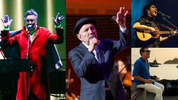 El 13 de septiembre figuras como Fito Páez, Rubén Blades, Silvana Estrada o Carlos Vives estarán entre los protagonistas del primer día del Festival Cordillera 2025 - crédito Henry Romero/REUTERS, Ángel Colmenares/EFE, César Vicuña/Ocesa y @carlosvives/Instagram