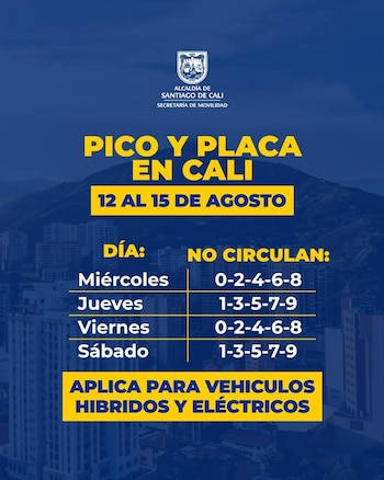 El pico y placa en Cali también aplicará a los vehículos que entren o salgan del perímetro urbano, según la Secretaría de Movilidad - crédito Secretaría Movilidad Cali
