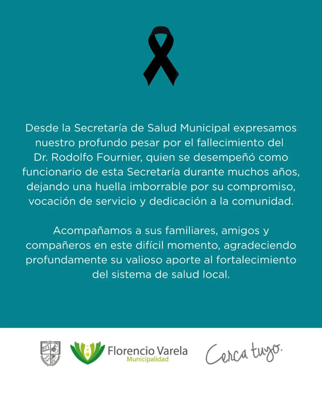 El fallecimiento de Fournier generó conmoción entre colegas, trabajadores de la salud y políticos de Florencio Varela