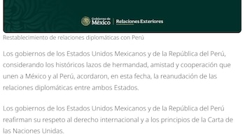 México y Perú restablecieron sus relaciones diplomáticas, pero la medida no elimina por ahora el requisito de visa para los viajeros peruanos