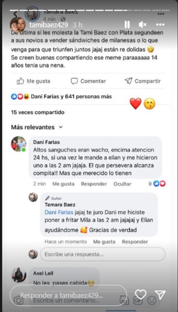 L-Gante venía sándwiches de milanesa