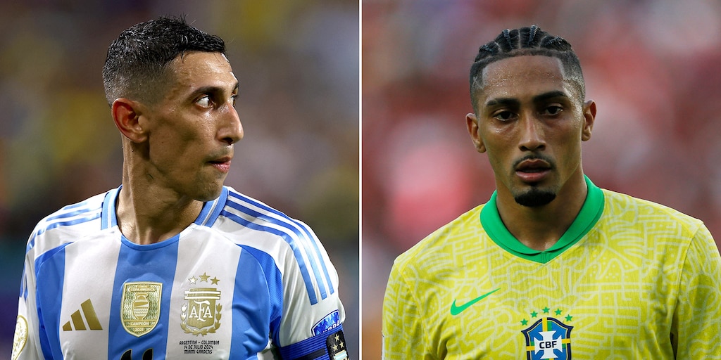 La reacción de Di María ante las provocaciones de Raphinha en la previa del clásico entre Argentina y Brasil - Infobae