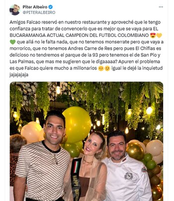 Piter Albeiro intentó convenser a