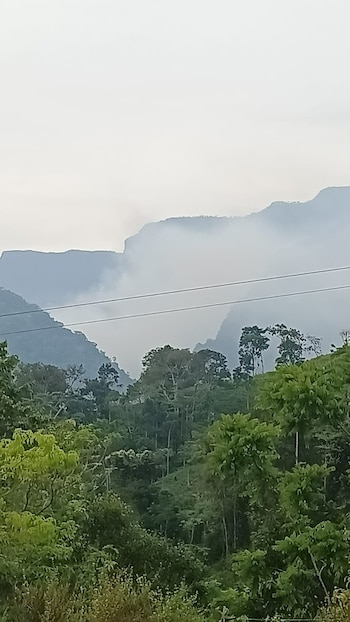 La emergencia en el Cerro del Barco ocurre en una zona de alta montaña y de difícil acceso, lo que impide el control del incendio forestal desde tierra - crédito Redes sociales