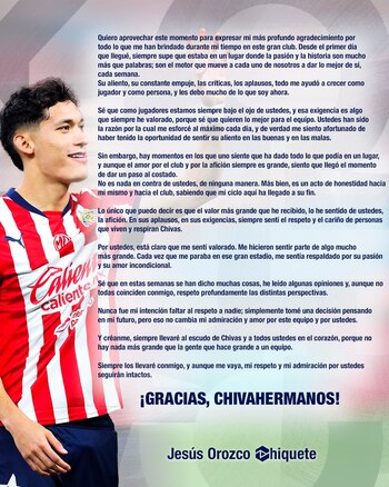 Chiquete se despidió de Chivas