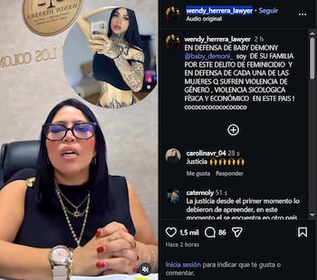 La abogada Wendy Herrera afirmó que el informe de Medicina Legal reveló lesiones que evidencian la defensa de Baby Demoni antes de su fallecimiento - crédito wendy_herrera_lawyer / Instagram