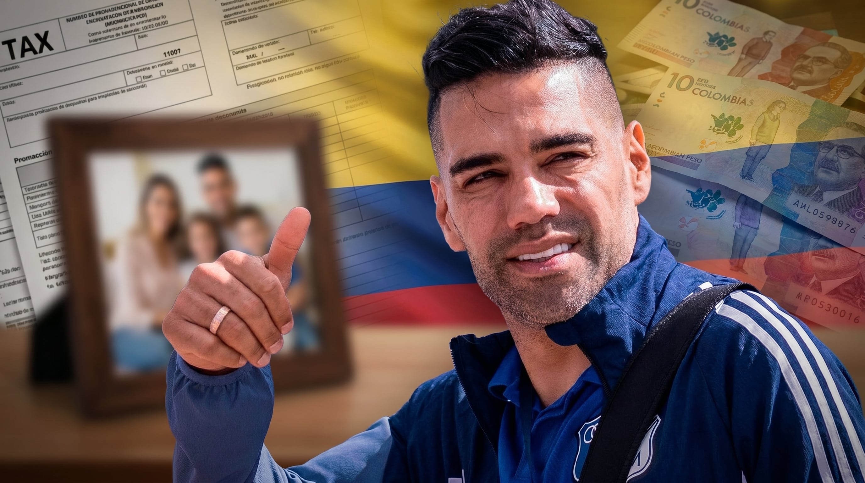 Para seguir en Millonarios sin tributar en Colombia, Falcao debería demostrar que la residencia de su familia está en otro país - crédito Visuales IA