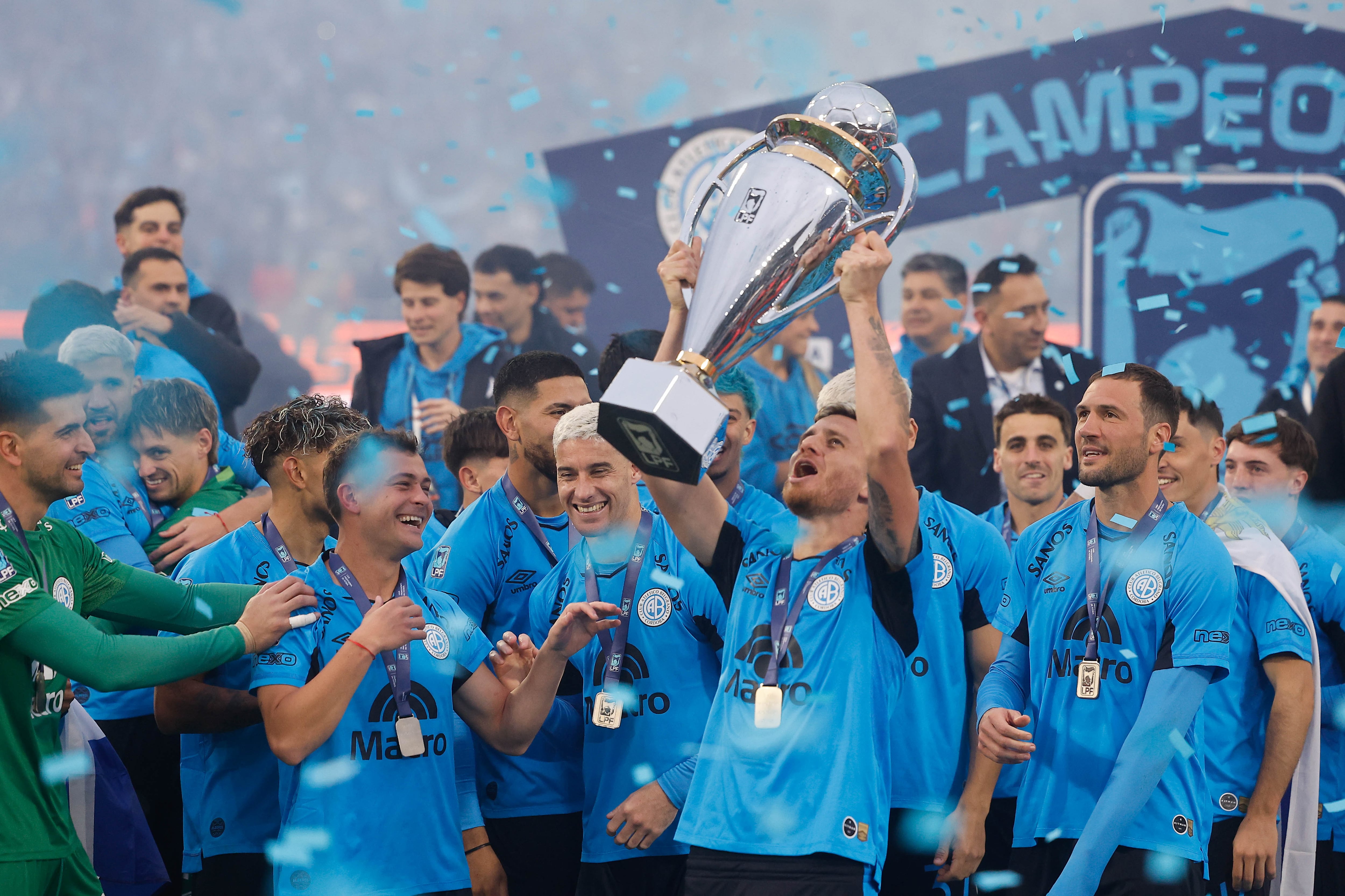 Belgrano celebró este domingo la conquista del primer título en la Primera División (EFE/ Juan Ignacio Roncoroni)