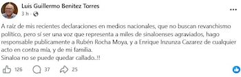Comunicado de Luis Guillermo Benitez.