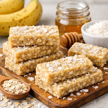 Barritas de avena, banana y