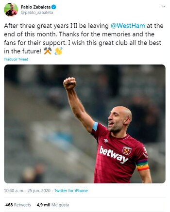 La despedida de Zabaleta, en