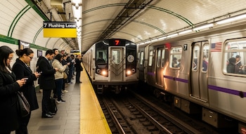 Pasajeros esperan en el andén