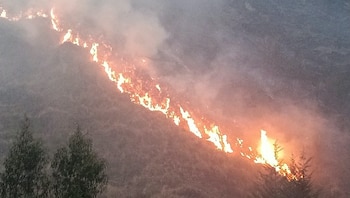 Encendió una fogata con hierbas secas y charamuscas para calentar una tubería durante trabajos de reparación de agua o desagüe. Difusión