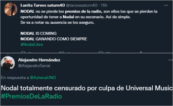 Seguidores de Nodal acusaron de censura a los Premios de la Radio al artista Foto: Especial Infobae
