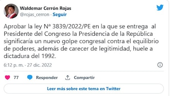 Perú Libre contra iniciativa de