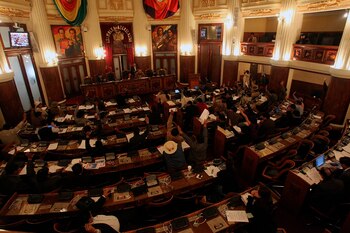 Vista general del Congreso boliviano