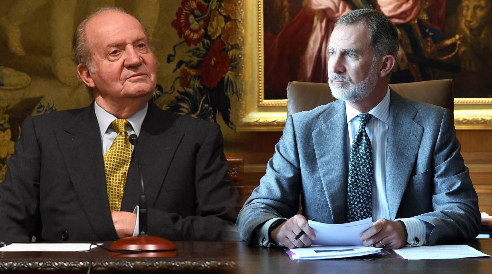Juan Carlos I y Felipe VI, en montaje de Infobae España.