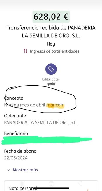 Concepto de la nómina que