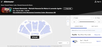 (Captura de pantalla/Ticketmaster)