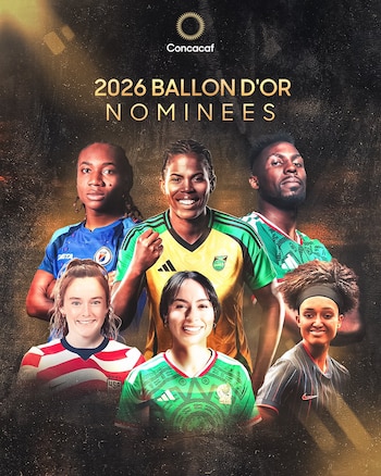 México sí tiene presencia en la gala con Julián Quiñones nominado al Baló de Oro masculino, Scarlett Camberos al femenino y América Femenil en la categoría de mejor club del año. (X/ @Concacaf)