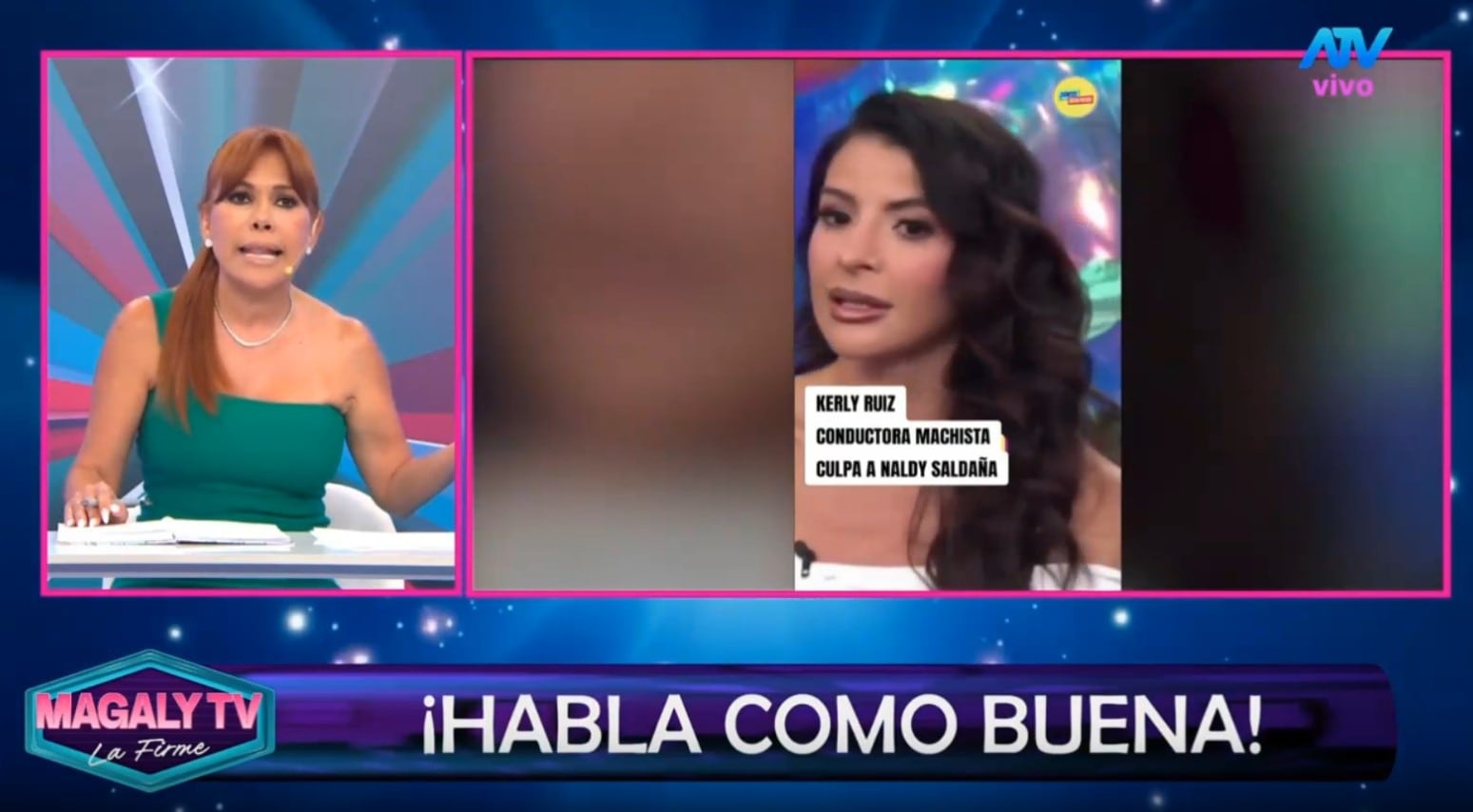 Kerly Ruiz llama “amante despechada” a Naldy Saldaña y Magaly Medina responde: “Increíble ver esto”. Captura: Magaly TV La Firme.