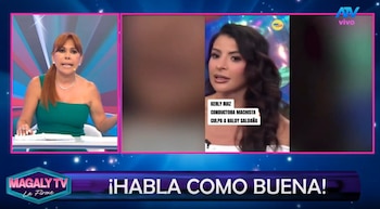 Kerly Ruiz llama “amante despechada” a Naldy Saldaña y Magaly Medina responde: “Increíble ver esto”. Captura: Magaly TV La Firme.