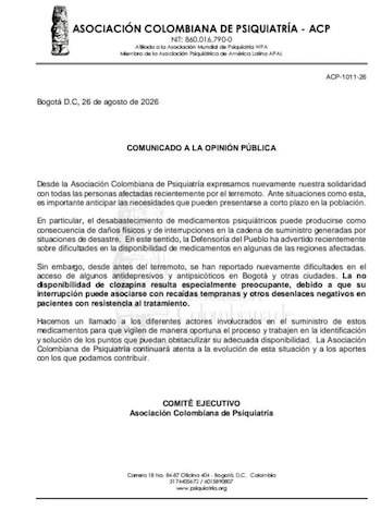 La alerta de la ACP se produce después del terremoto del 10 de agosto, que dejó cientos de personas fallecidas y desaparecidas, además de daños en viviendas, vías e infraestructura en las zonas afectadas - crédito ACP