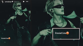 El cantante surcoreano agradeció al público peruano con una historia que decía “Gracias Lima”.
