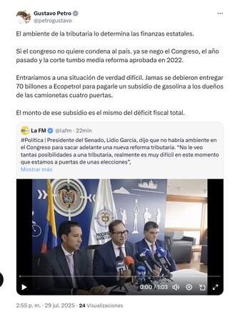 El presidente Gustavo Petro aseguró