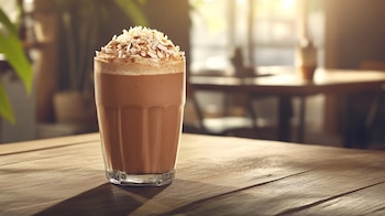 Cada porción grande de frappé