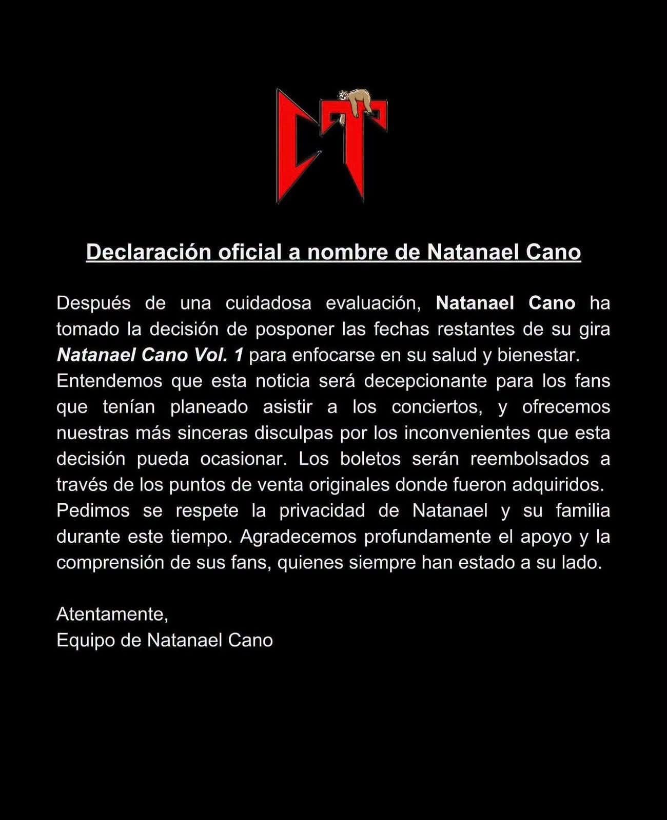 Equipo de Natanael Cano anuncia la cancelación de su gira
