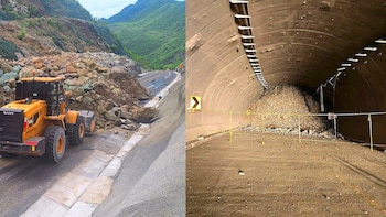 Rocas de grandes dimensiones derrumbaron