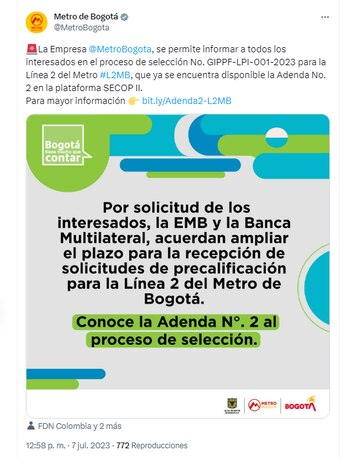 En Twitter se anunció la