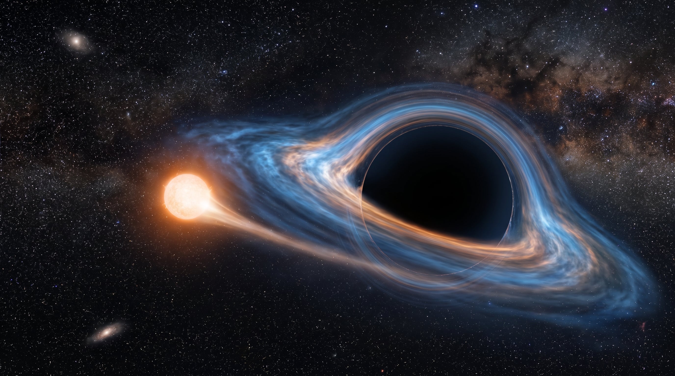 Sagitario A posee una masa cercana a cuatro millones de soles, aunque consume menos materia que otros agujeros negros supermasivos (Imagen Ilustrativa Infobae)