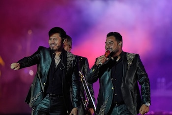 Banda MS durante su presentación en el festival ARRE en la Ciudad de México, el domingo 6 de septiembre de 2026. (Foto AP/Fernando Llano)