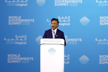 Colombian President Gustavo Petro speaks