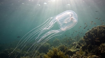 Investigadores de la Universidad de Tohoku y la Universidad Nacional de Singapur han identificado una nueva especie de medusa cubo (VisualesIA Scribnews)