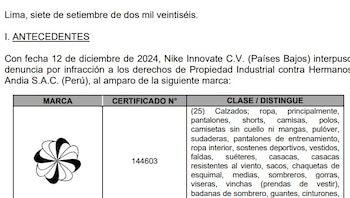 Captura de Indecopi con logo de Nike