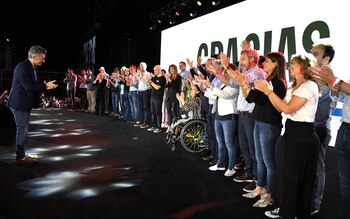 Mauricio Macri agradeciendo a su