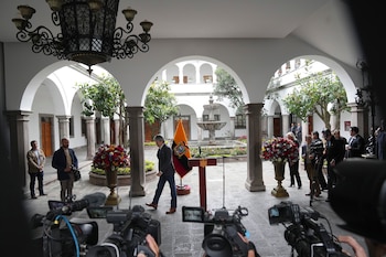 El presidente de Ecuador, Guillermo Lasso, anunció que no se postulará a la reelección (AP Foto/Dolores Ochoa)