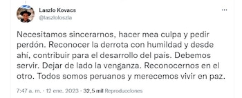 Laszlo Kóvacs se pronuncia. (Twitter)
