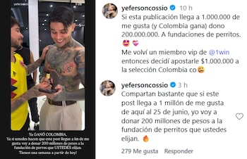 Donación - crédito @yefersoncossio/Instagram