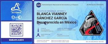 Los nombres de 52 personas desaparecidas en Nuevo León fueron enviados al espacio como parte de la misión Artemis II de la NASA, en una acción simbólica para visibilizar la crisis de desapariciones en México. (Facebook: Fuerzas Unidas por Nuestros Desaparecidos (as) en Nuevo León)