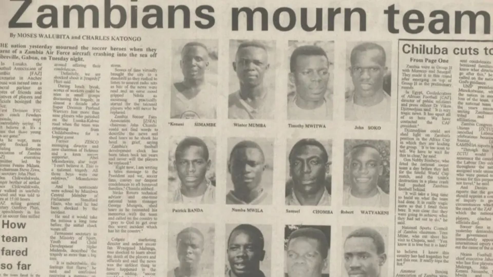 Las 30 víctimas de la selección de Zambia fueron enterradas en Lusaka, en el memorial conocido como el Cementerio de los Héroes