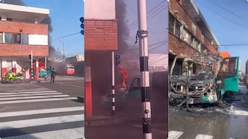 Incendio de un bus en el centro de Barranquilla generó momentos de pánico en horas de la mañana