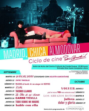 Toda la programación de las películas de Pedro Almodóvar en Conde Duque.