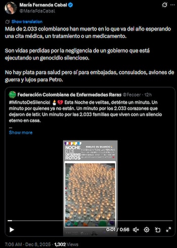 María Fernanda Cabal denunció un